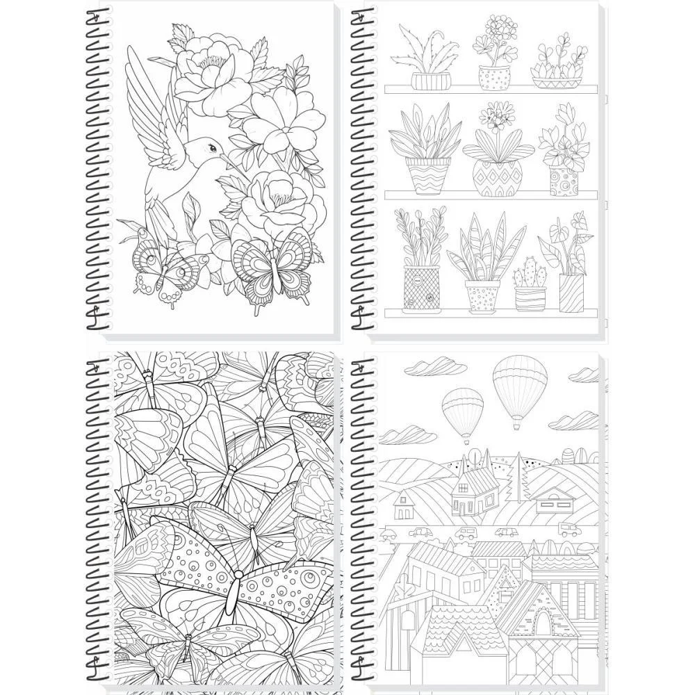 CADERNO 10X1 CAPA DURA SUA ARTE P/COLORIR 160F TAMOIO (PCT.C/04)