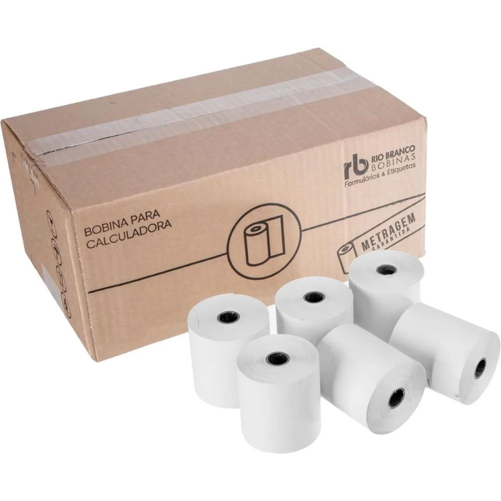 BOBINA CALCULADORA 57MMX30M 56G 1 VIA BRANCA RIO BRANCO BOBINAS (CX.C/30)