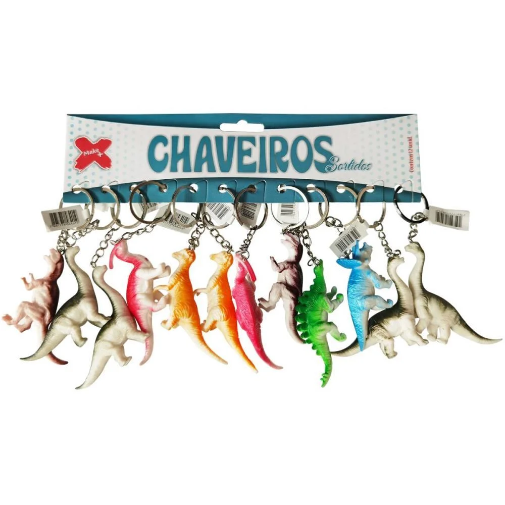 Chaveiro Dinossauro 8Cm Make+ (Bl.c/12)