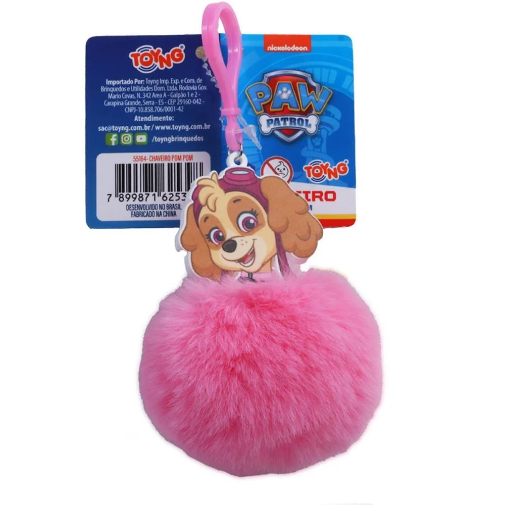 Chaveiro Patrulha Canina Pompom (S) Toyng (Dp.c/24)