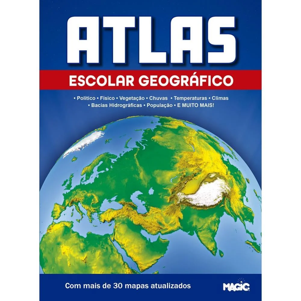 LIVRO ATLAS GEOGRAFICO ESCOLAR 32P 27X20CM MAGIC KIDS (UNIDADE)