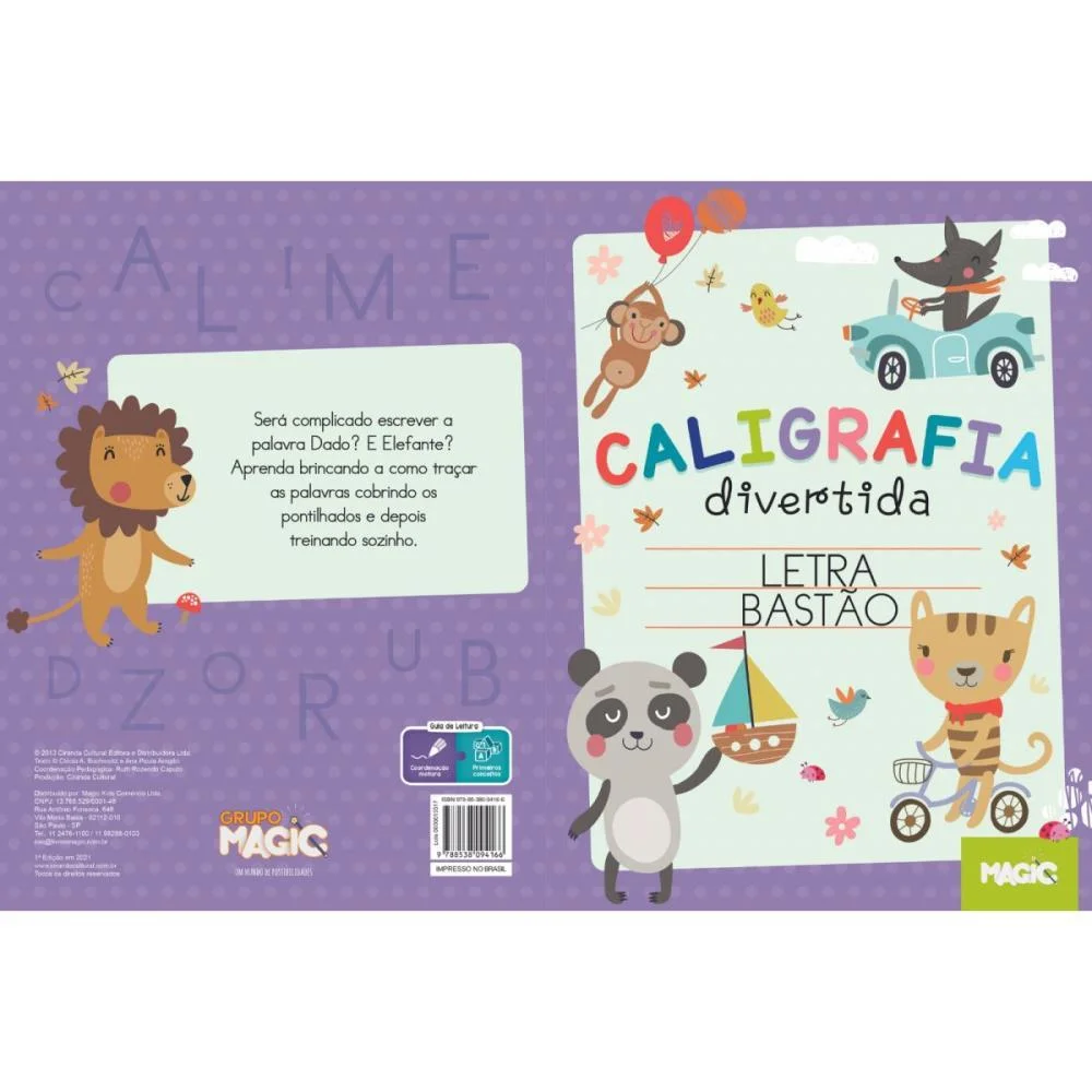 Livro Caligrafia Letra Bastao 16Pgs 27X19Cm Magic Kids (Unidade)