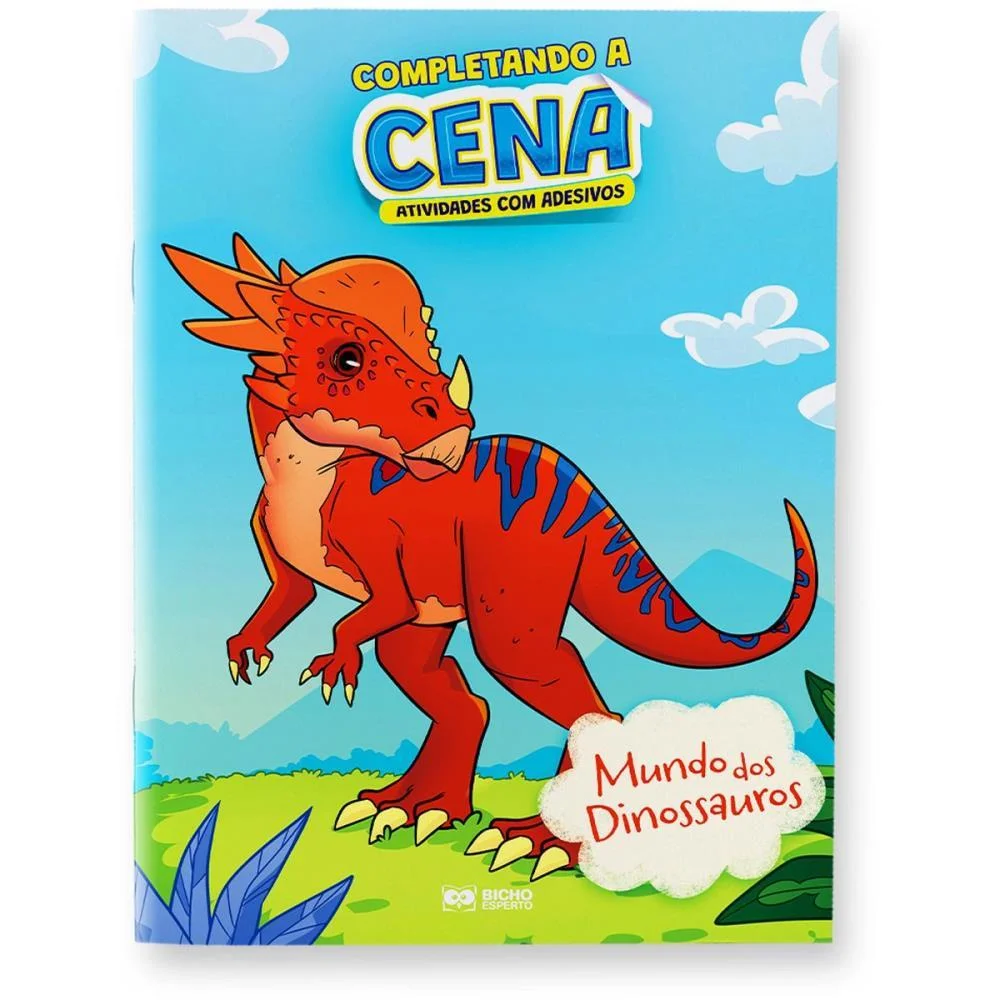 Livro Com Adesivos Completando A Cena Dinossauros Bicho Esperto (Unidade)