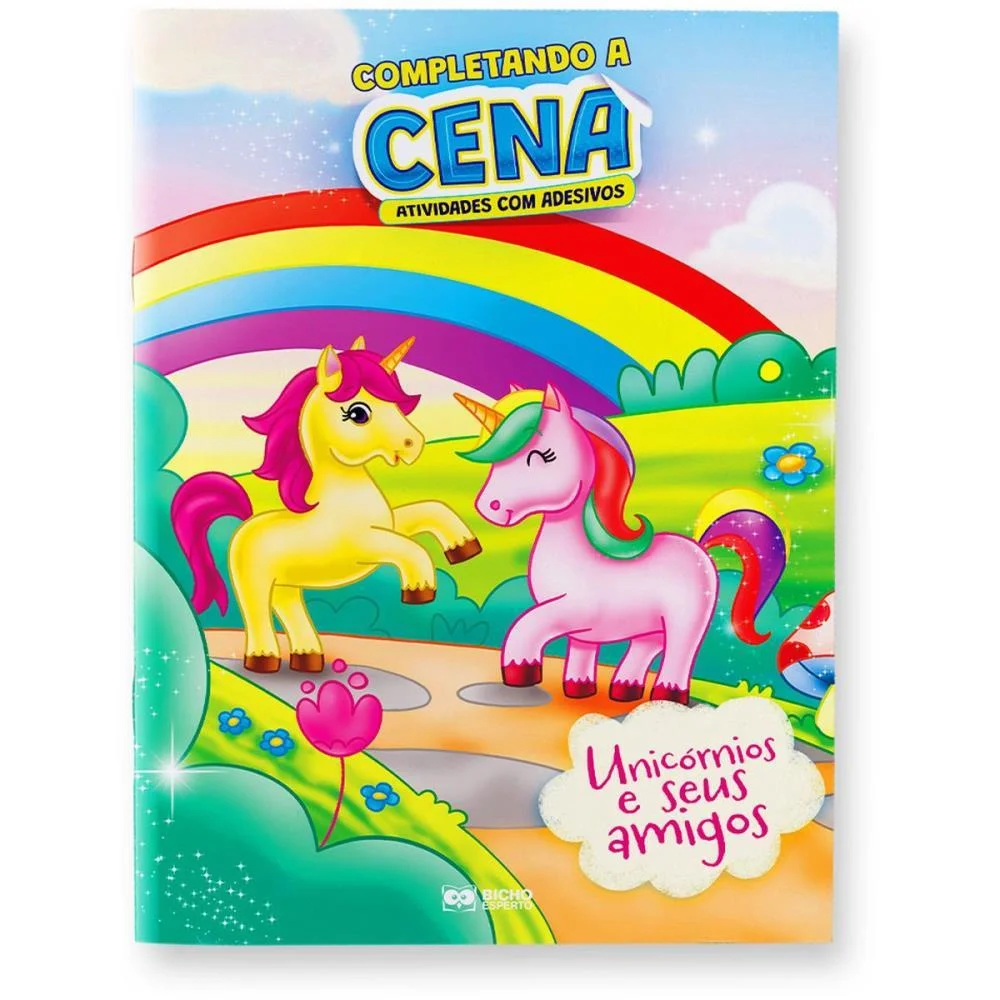 Livro Com Adesivos Completando A Cena Unicornios Bicho Esperto (Unidade)