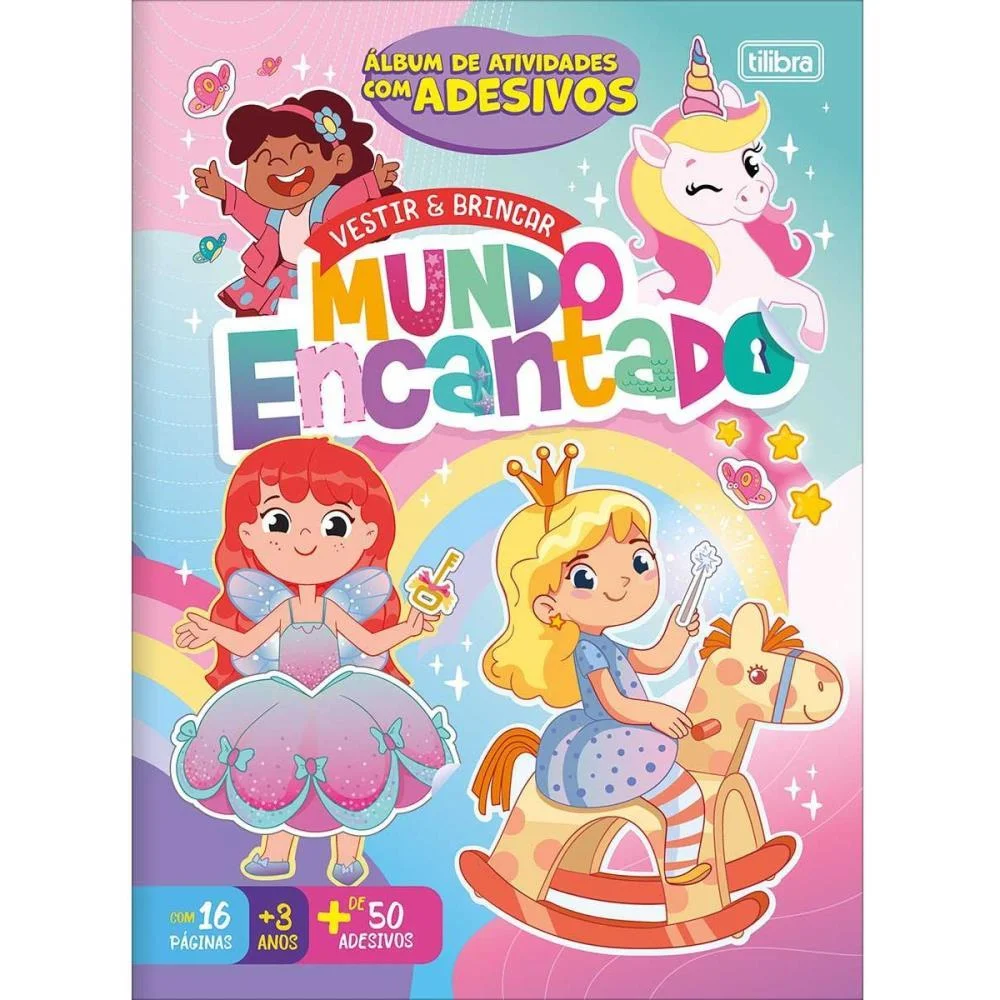 Livro Com Adesivos Vestir E Brincar Encantado 16P Tilibra (Pct.c/10)
