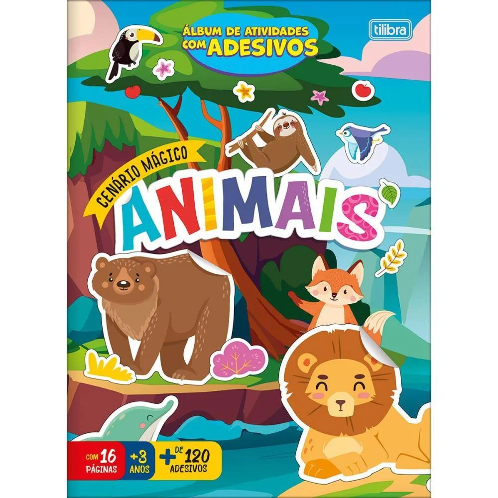 Livro Com Adesivos Cenario Magico Animais 16Pgs Tilibra (Pct.c/10)