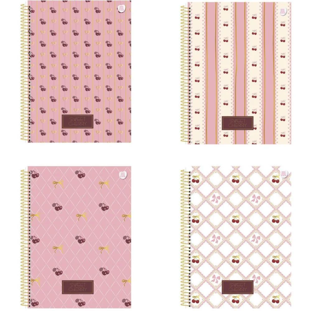 CADERNO 10X1 CAPA DURA SWEET CHERRY 160F ANIMATIVA (PCT.C/04)