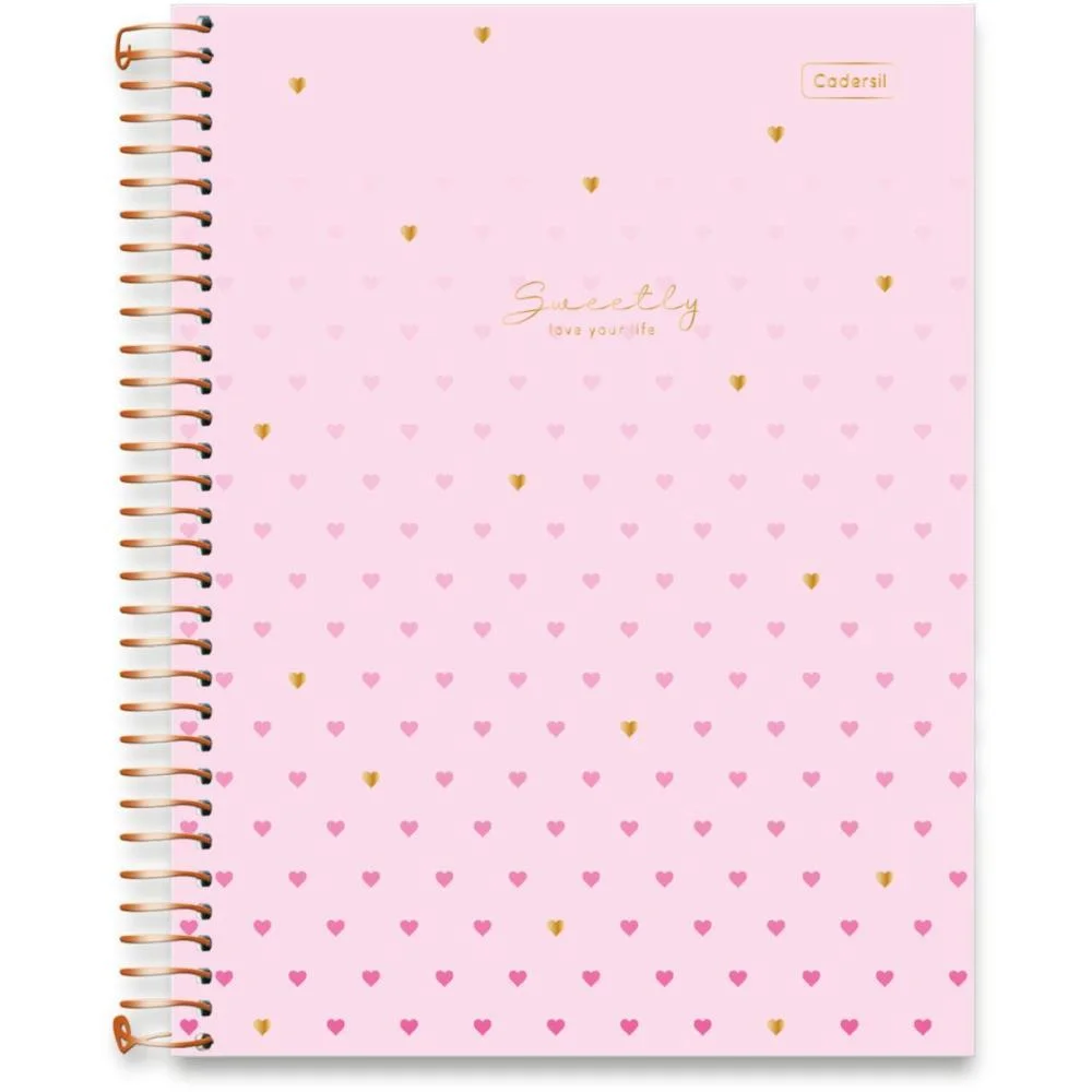 CADERNO 10X1 CAPA DURA SWEETLY 2EM1 C/PLANNER 168FLS CADERSIL (PCT.C/04)