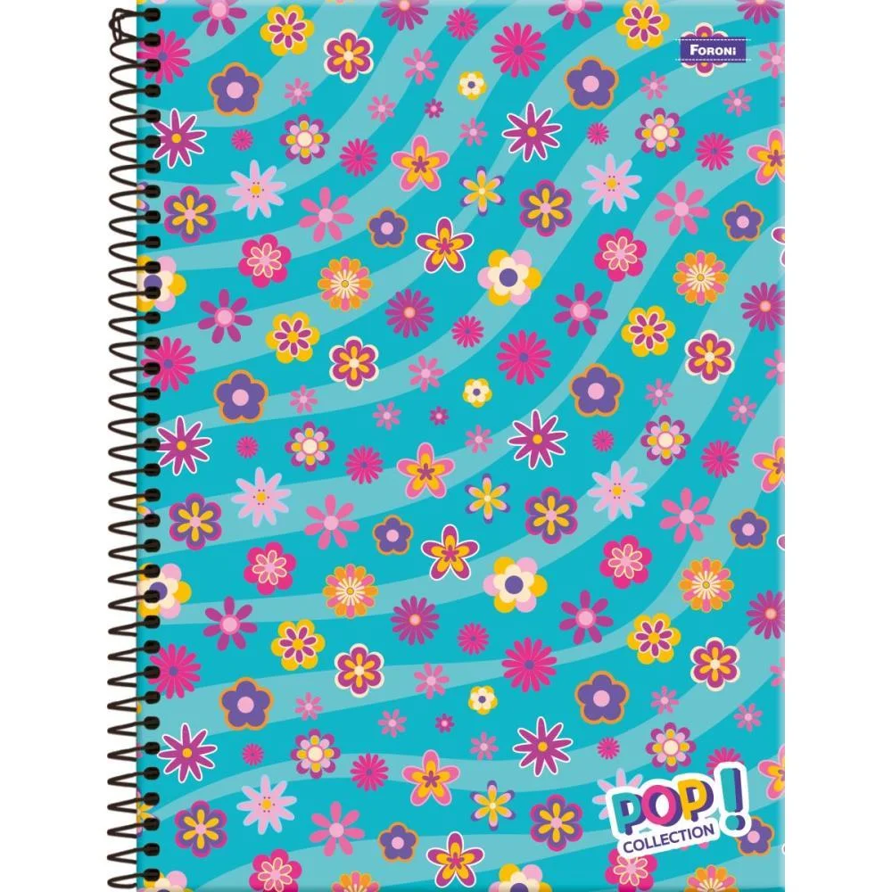 CADERNO 10X1 CAPA DURA POP COLLECTION 200 FOLHAS FORONI (PCT.C/04)