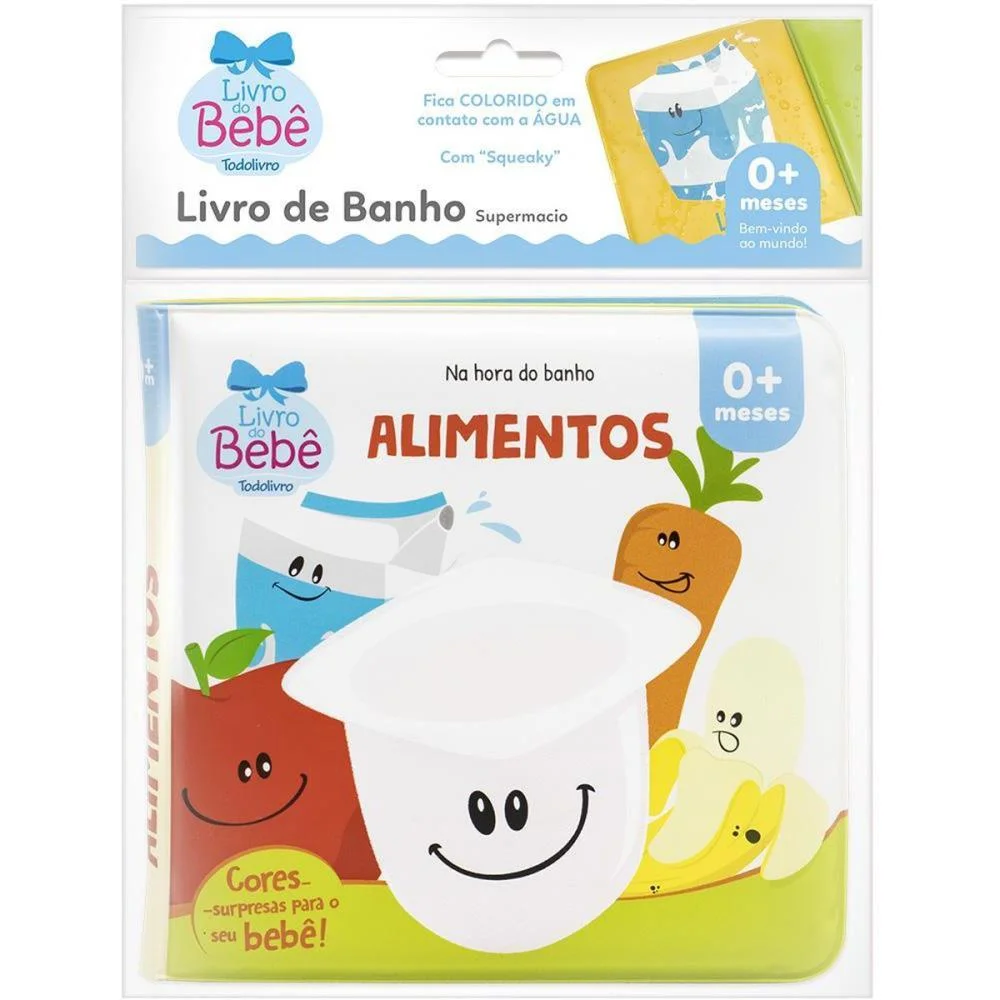 Livro Para Banho Alimentos Muda De Cor 14X14Cm Todolivro (Unidade)
