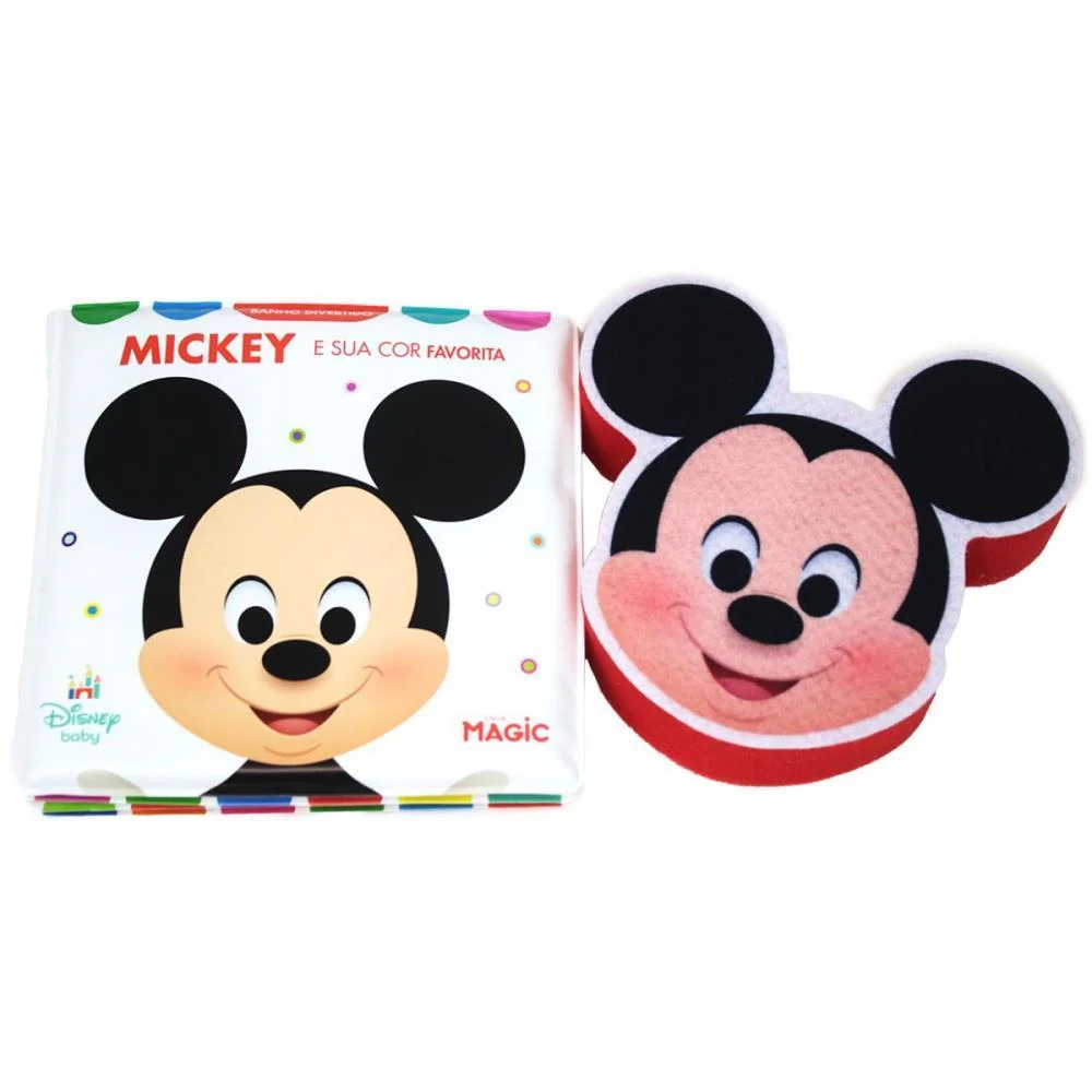 Livro Para Banho Mickey C/Esponja 14X14Cm Magic Kids (Unidade)