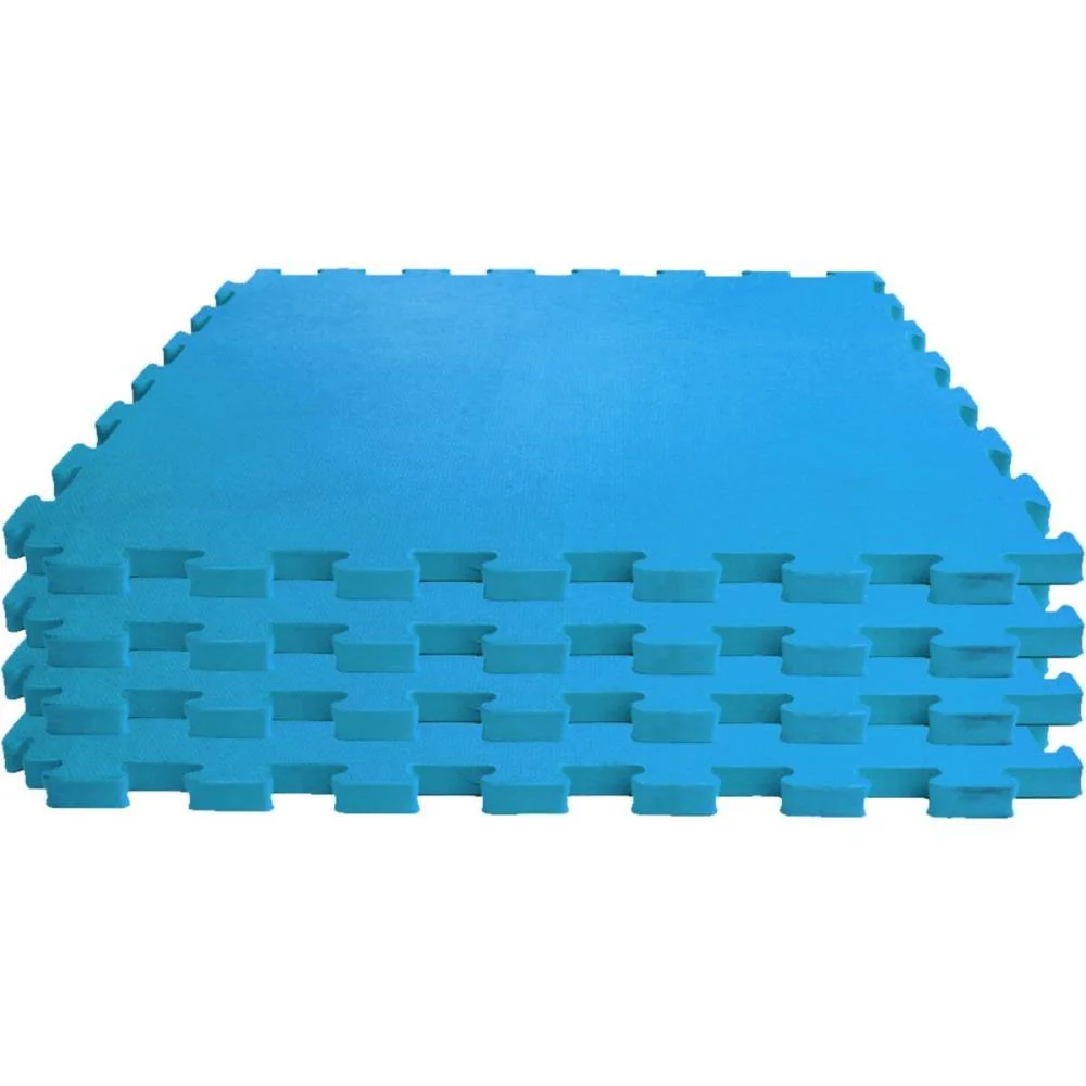Tatame 04 Placas 1X1Mx1Cm Azul Royal Evamax (Pacote)