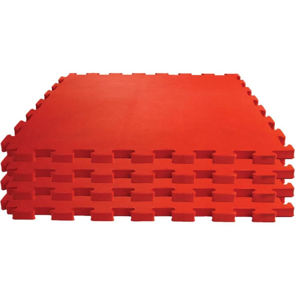 Tatame 04 Placas 1X1Mx1Cm Vermelho Evamax (Pacote)