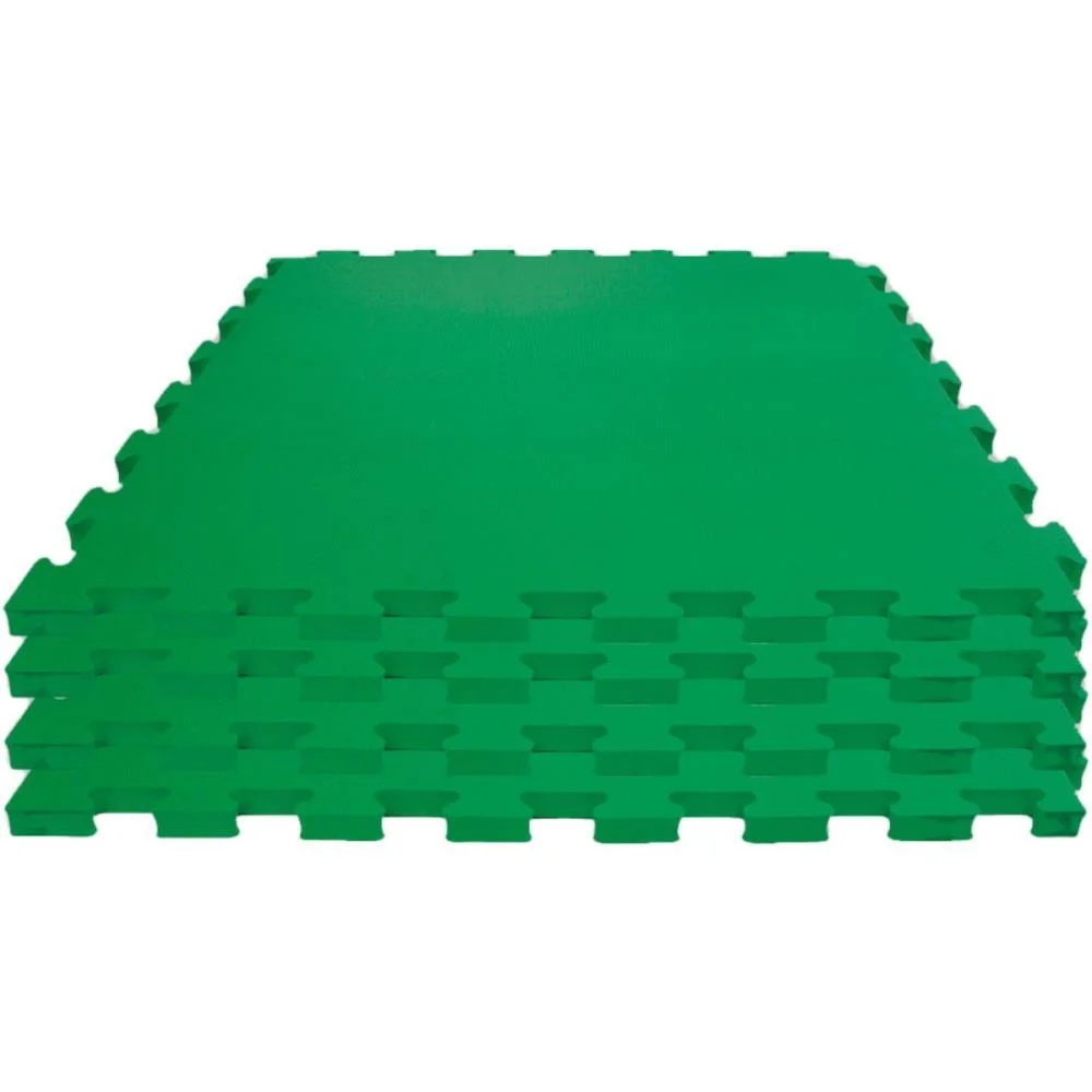 Tatame 04 Placas 1X1Mx1Cm Verde Escur Evamax (Pacote)