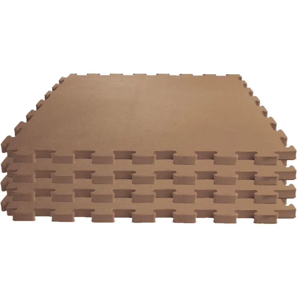 Tatame 04 Placas 1X1Mx1Cm Marrom Evamax (Pacote)