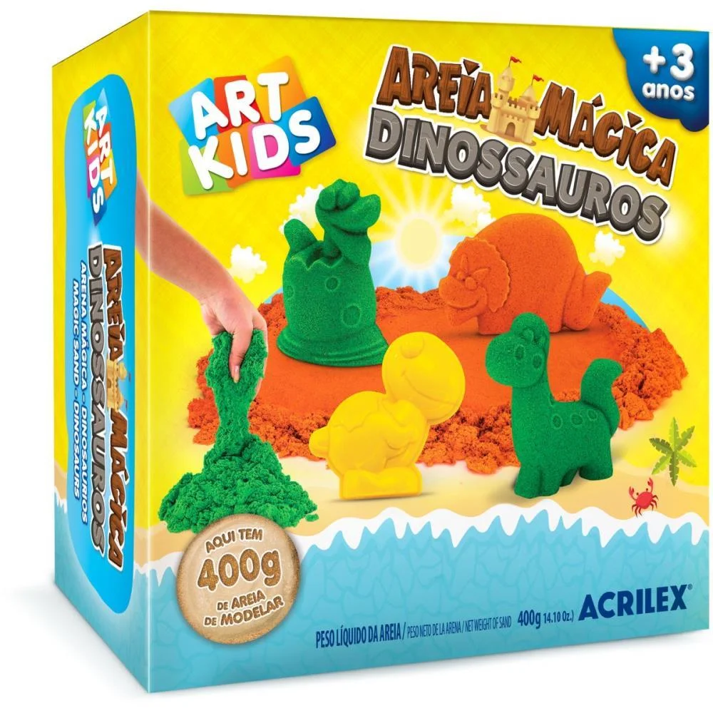 Massa Areia Dinos 400G Acrilex (Kit)
