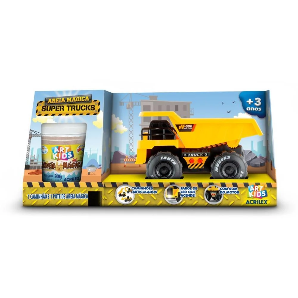 MASSA AREIA AREIA MAGICA SUPER TRUCKS 200G ACRILEX (UNIDADE)