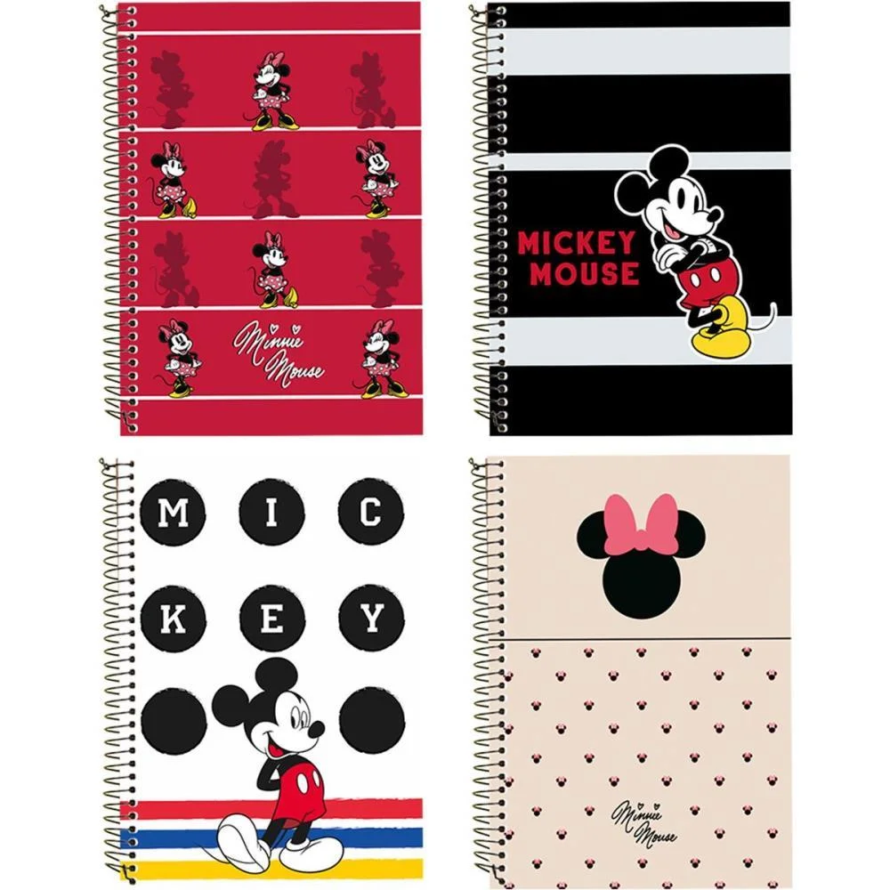 CADERNO 10X1 CAPA DURA MICKEY E MINNIE 160FLS CULTURAMA (PCT.C/03)