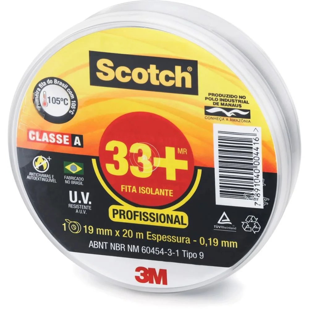 Fita Isolante Scotch 33+ 19Mmx20M Profis. 3M (Unidade)