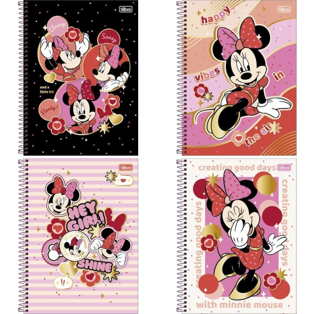 CADERNO 10X1 CAPA DURA MINNIE 160FLS CONNECT TILIBRA (PCT.C/04)