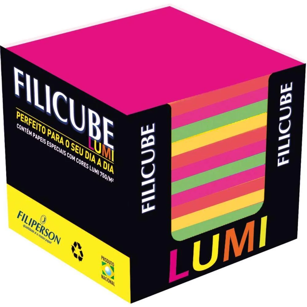 Bloco De Anotacoes Filicube 8X8Cm. 85G. Lumi Filiperson (Caixinha)