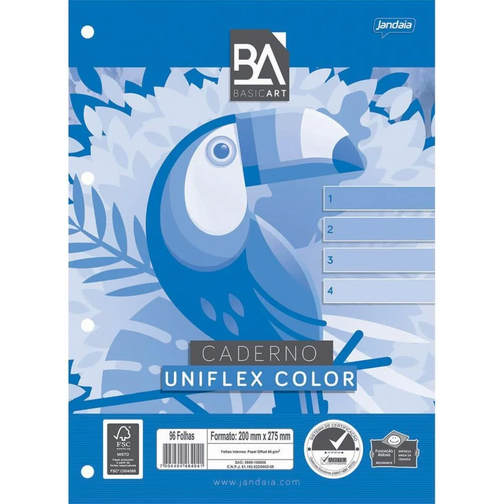 Bloco Para Fichario Universit. Uniflex Color 96Fls. Jandaia 10 Unidades