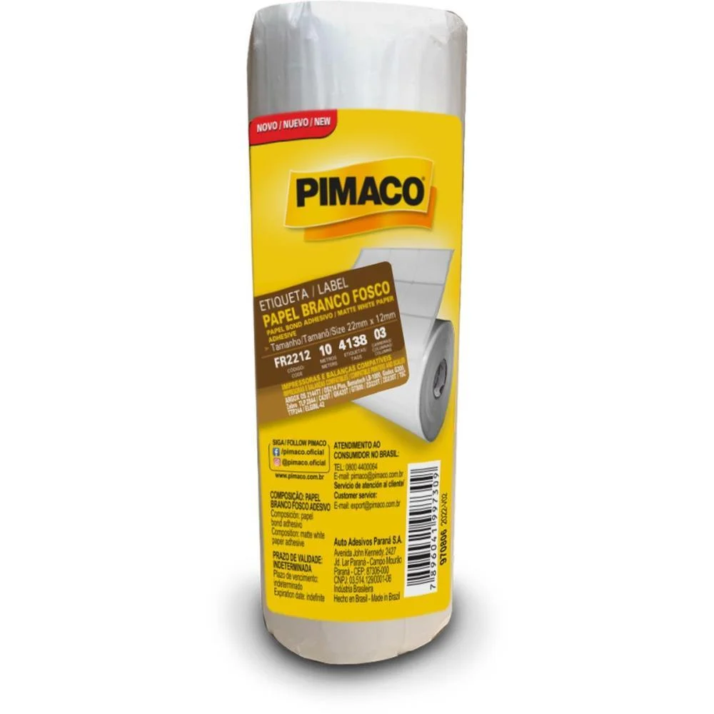Etiqueta Adesiva Branca 22X12Mmx3Cr.c/2069 Etiq Pimaco (Rolo)