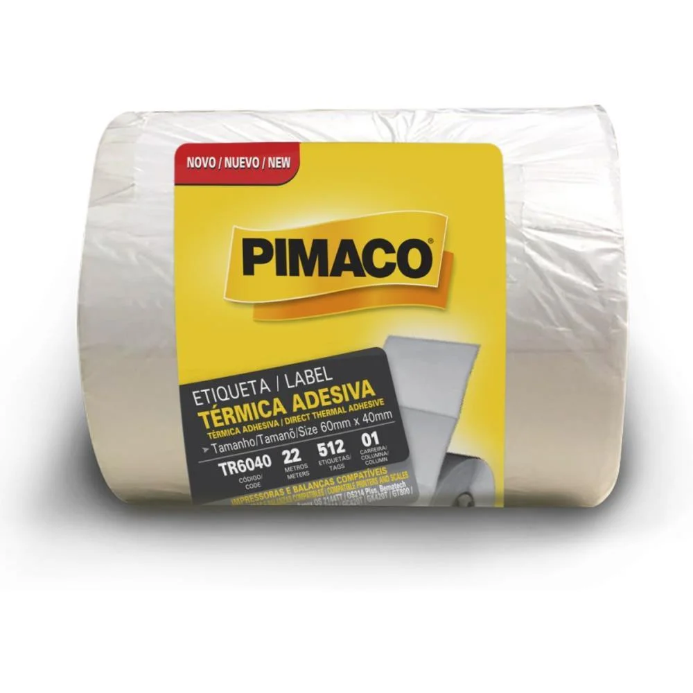 Etiqueta Adesiva Térmica 60Mmx40Mm C/512 Etiq. Pimaco (Rolo)
