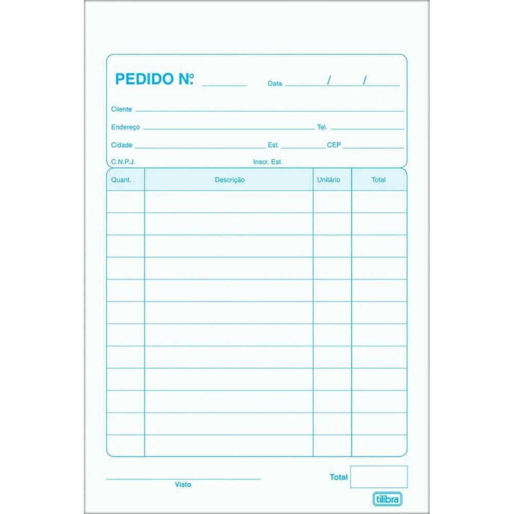 Talão Impresso De Pedido 1/32 1 Via 50 Folhas Tilibra 20 Unidades