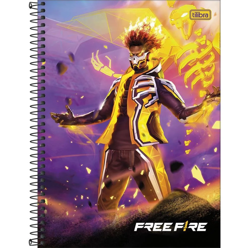 CADERNO 10X1 CAPA DURA FREE FIRE 160FLS. TILIBRA (PCT.C/04)