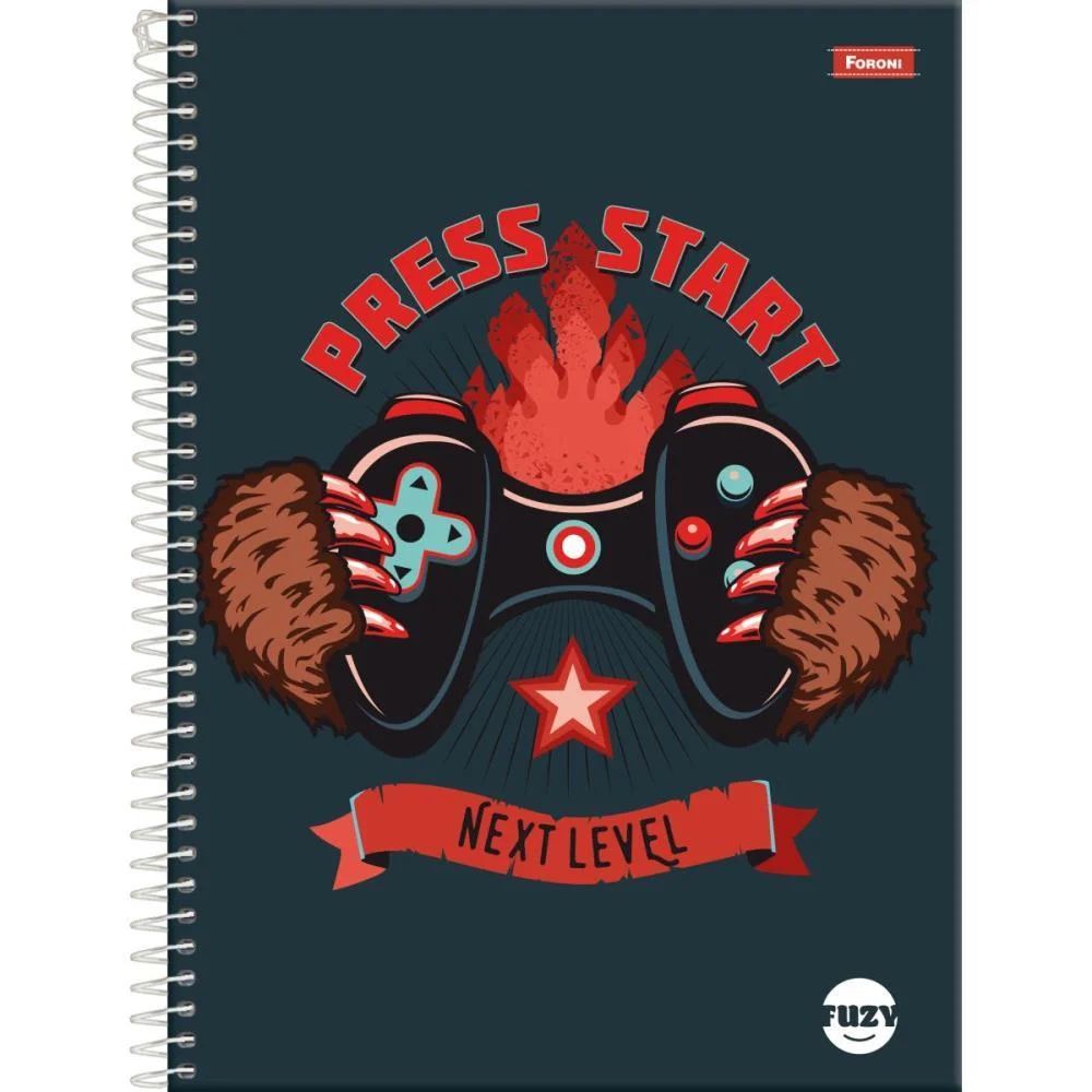 CADERNO 10X1 CAPA DURA FUZY 160FLS. FORONI (PCT.C/04)