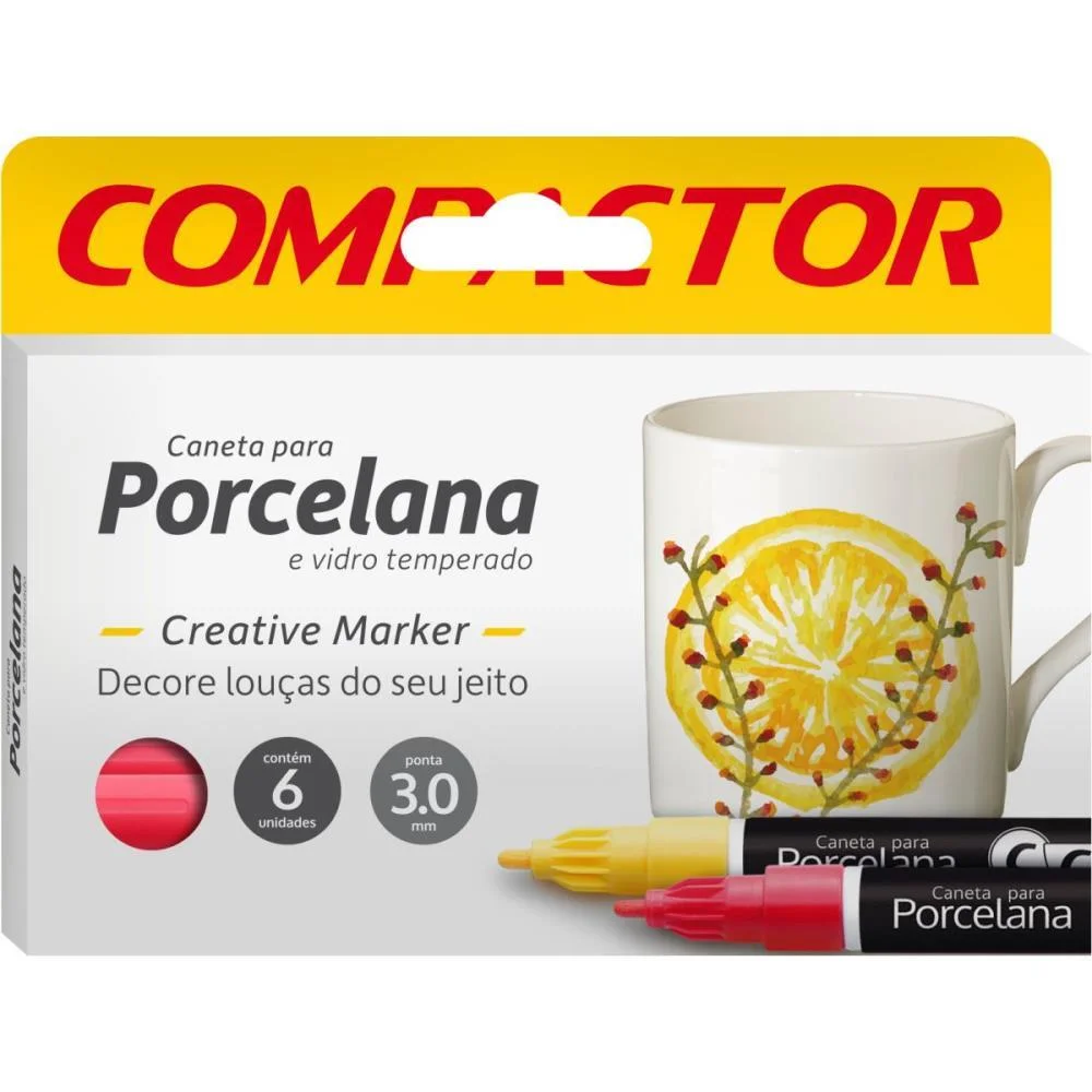 Marcador De Porcelana Creative Vermelho Compactor (Cx.c/06)