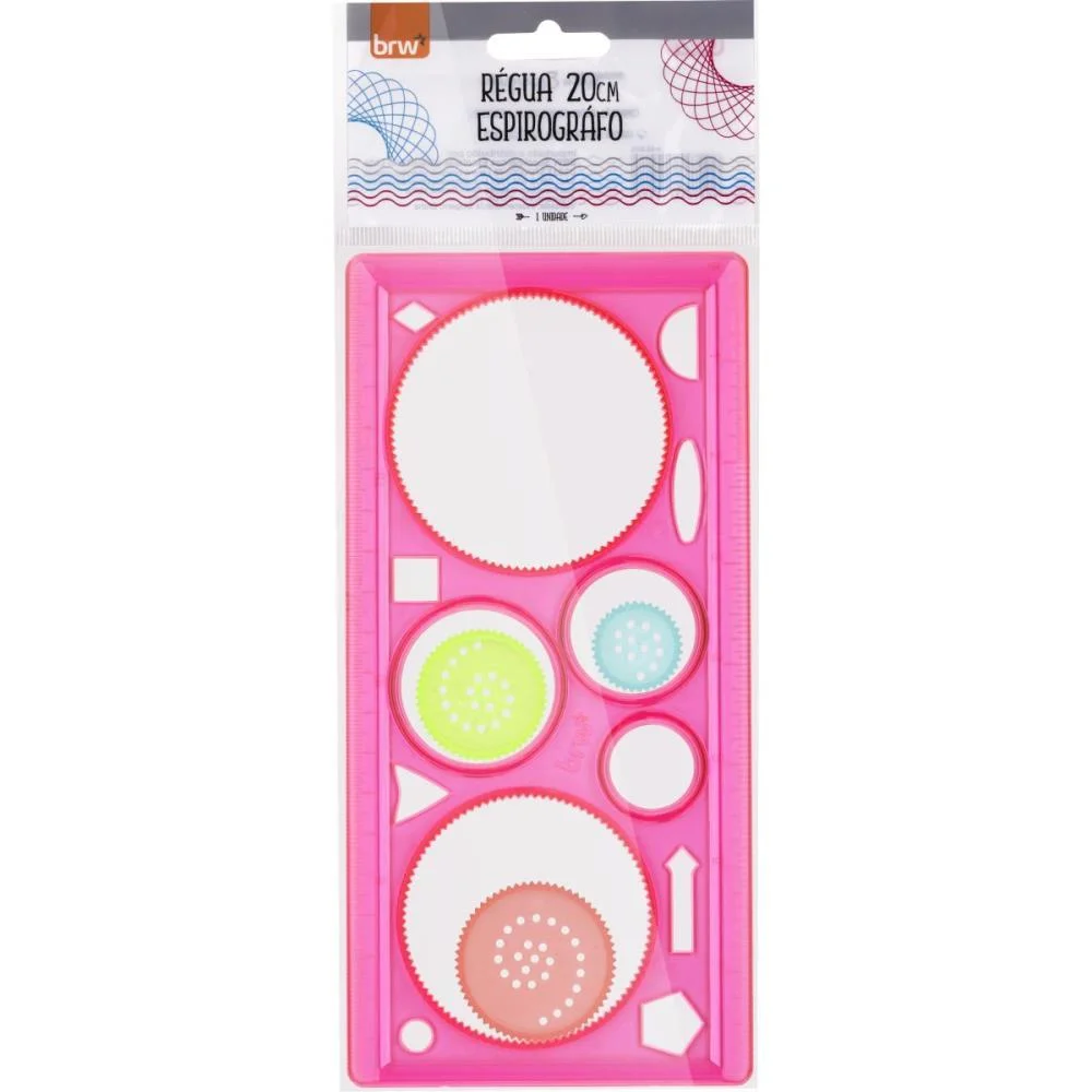 Regua Plastica Espirografo 20Cm (S) Brw (Cx.c/24)
