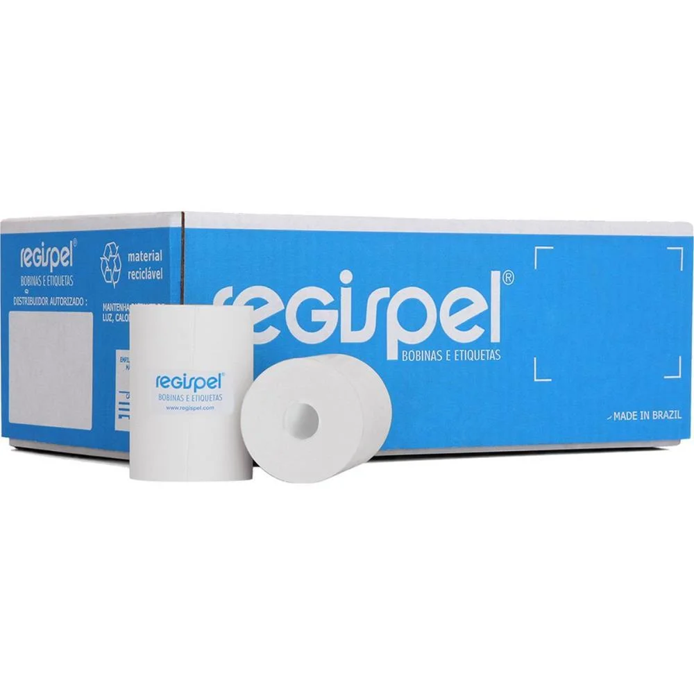 Bobina Termica 80Mmx40M. Branca 44G S/Tubete Regispel (Cx.c/30)