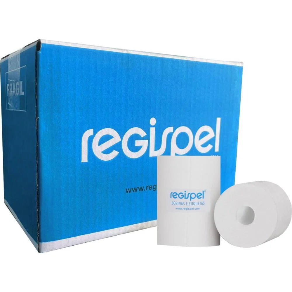 Bobina Termica 80Mmx40M. Branca 44G S/Tubete Regispel (Cx.c/10)