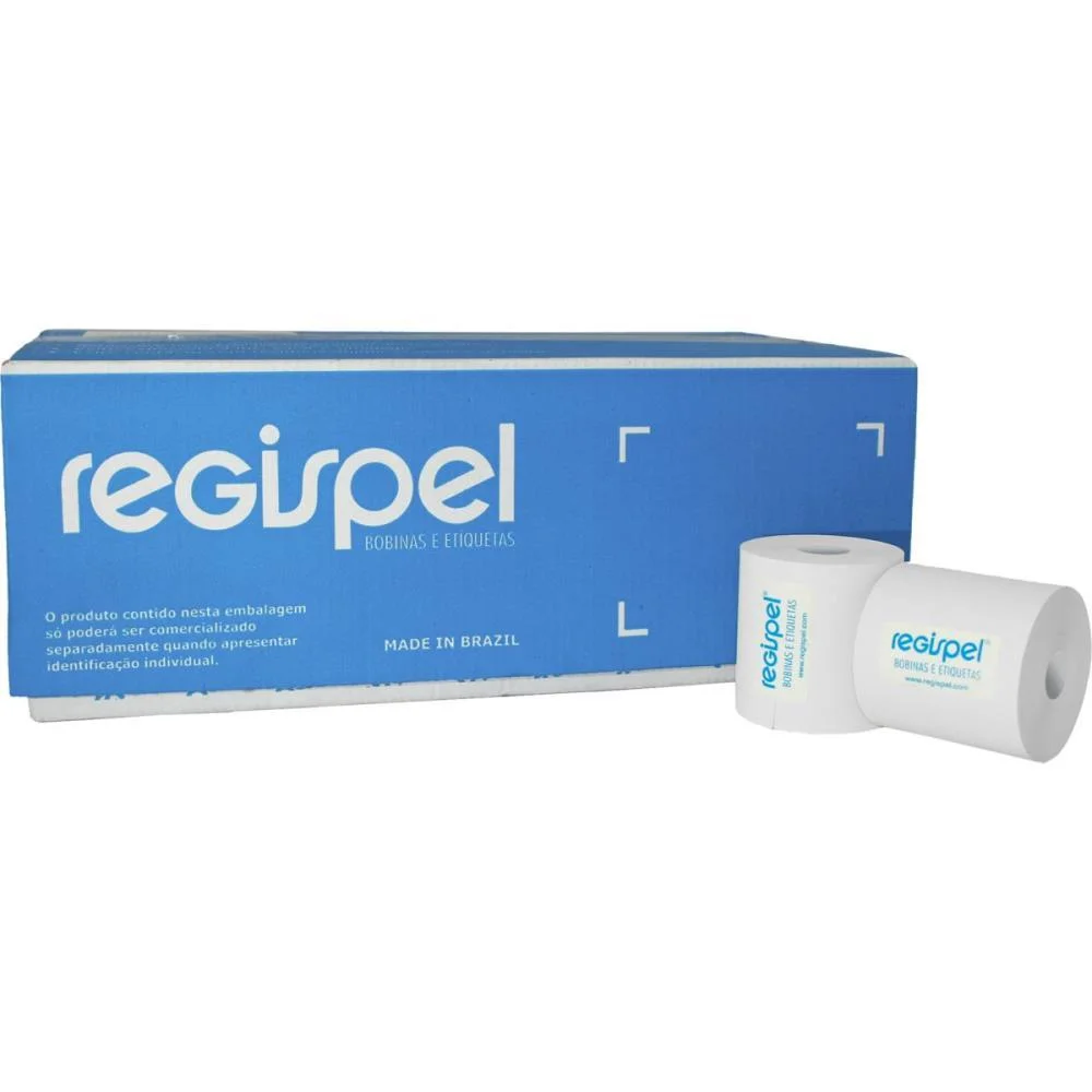 Bobina Termica 57Mmx40M. Branca 44G S/Tubete Regispel (Cx.c/30)