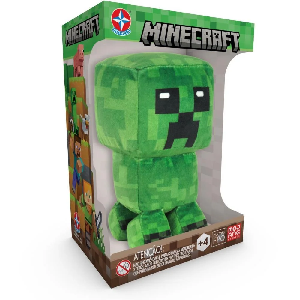 PELUCIA MINECRAFT CREEPER 16CM ESTRELA (UNIDADE)
