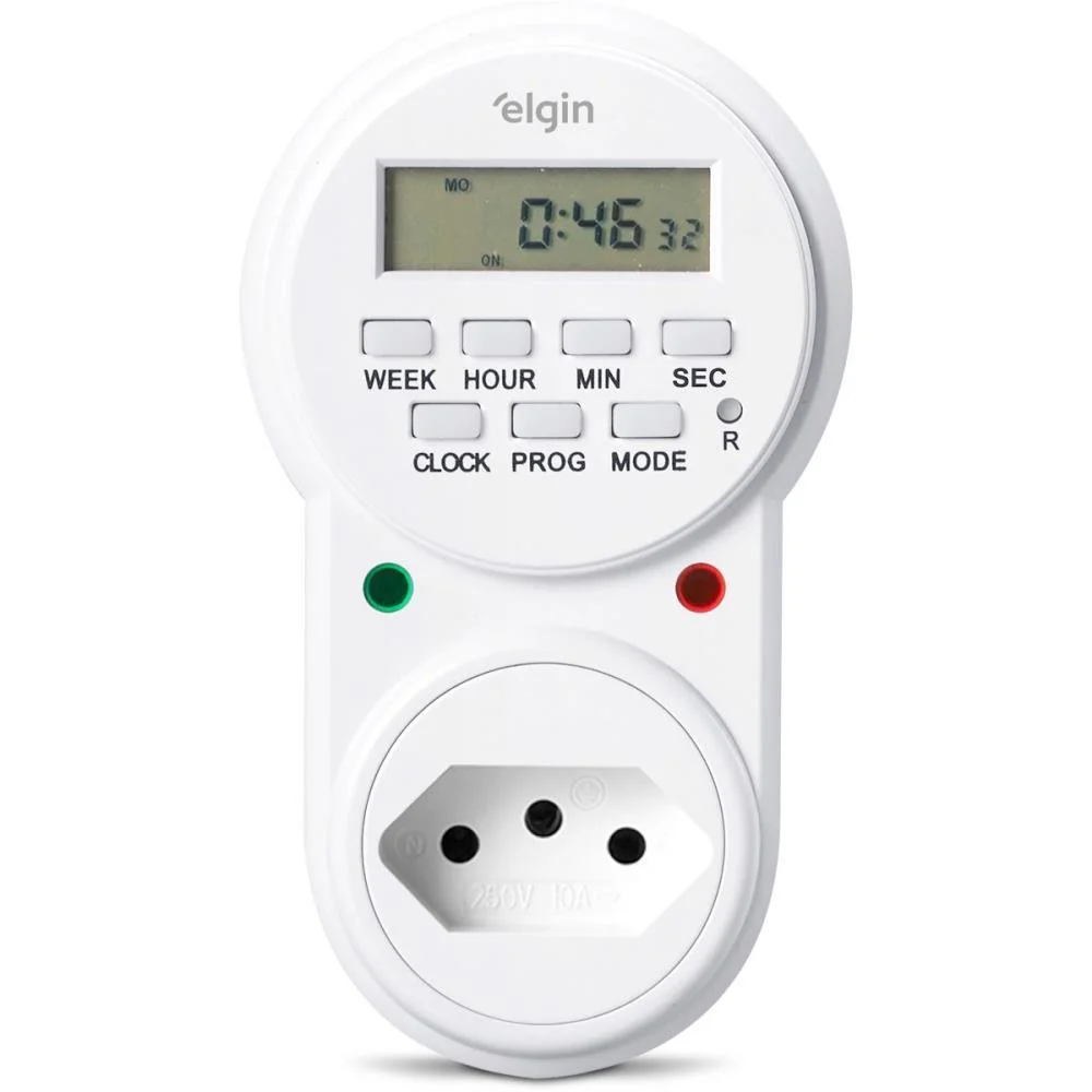 Timer Temporizador Digital 10A 2P+ T Elgin (Unidade)