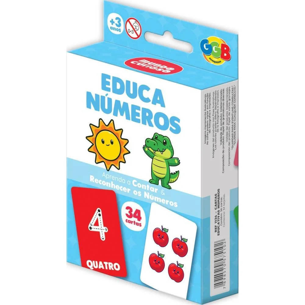 JOGO DE CARTAS EDUCA NUMEROS 34 CARTAS GGB PLAST (UNIDADE)
