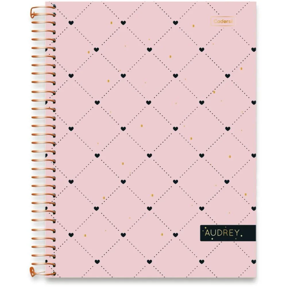 CADERNO 10X1 CAPA DURA AUDREY 160FLS CADERSIL (PCT.C/04)