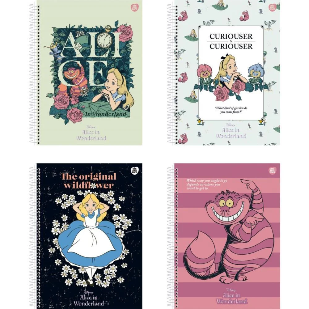 CADERNO 10X1 CAPA DURA ALICE IN WONDERLAND 160F ANIMATIVA (PCT.C/04)