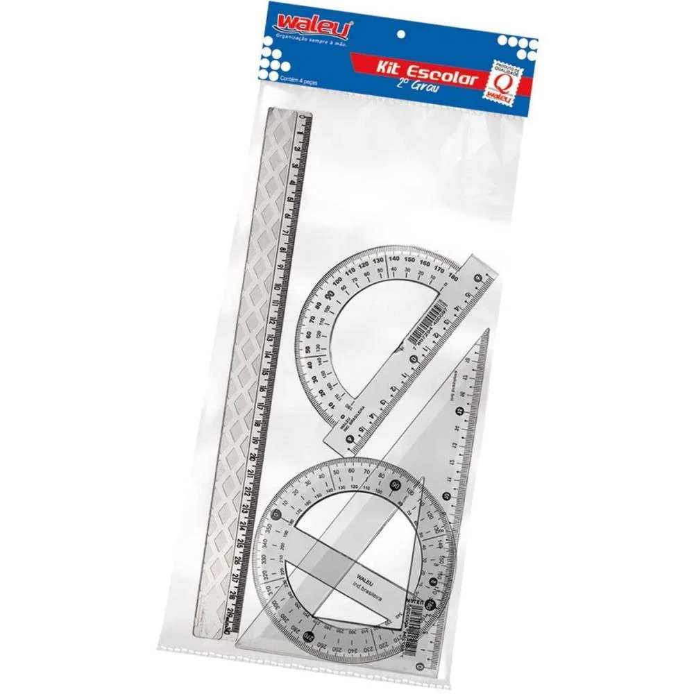 Conjunto Para Desenho Reg30Cm+Esq60+Tran180+Trans360 Maxcril (Blister)