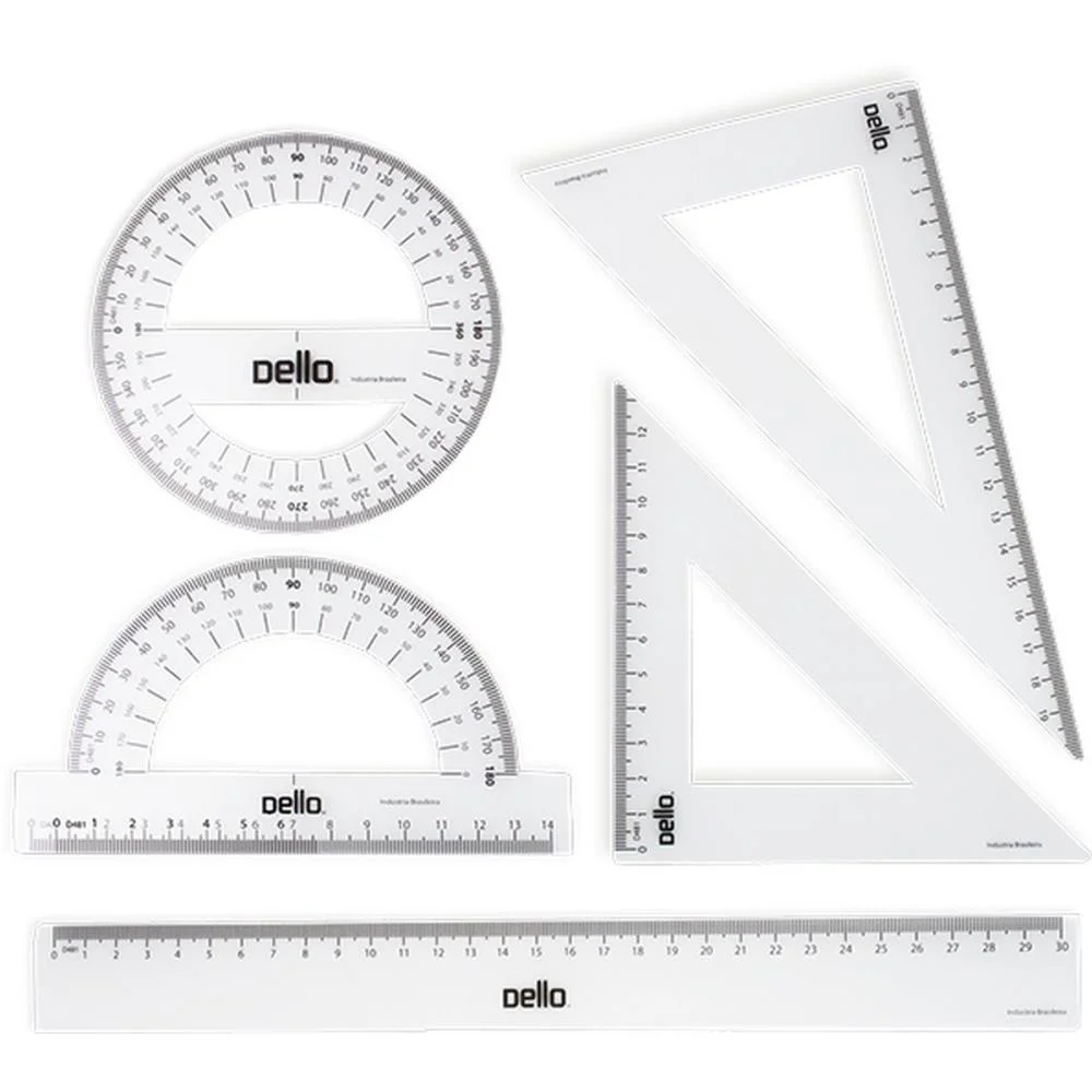 Conjunto Para Desenho 1 E 2 Grau C/05 Pecas Flexivel Dello (Blister)
