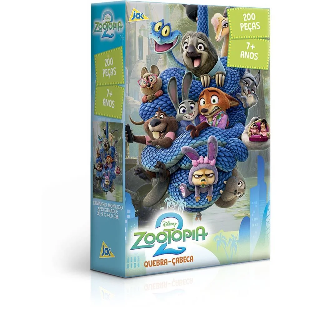 QUEBRA-CABECA CARTONADO ZOOTOPIA 2 200 PECAS TOYSTER (UNIDADE)