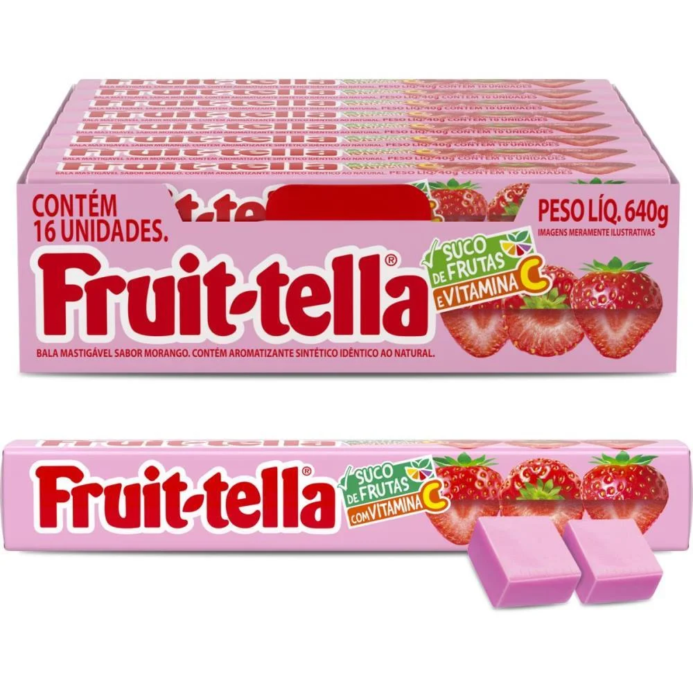BALA FRUITTELLA MORANGO 40G PERFETTI VAN MELLE (DP.C/16)