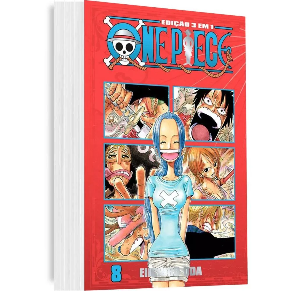 LIVRO MANGA ONE PIECE 3 X 1 N.08 PANINI (UNIDADE)