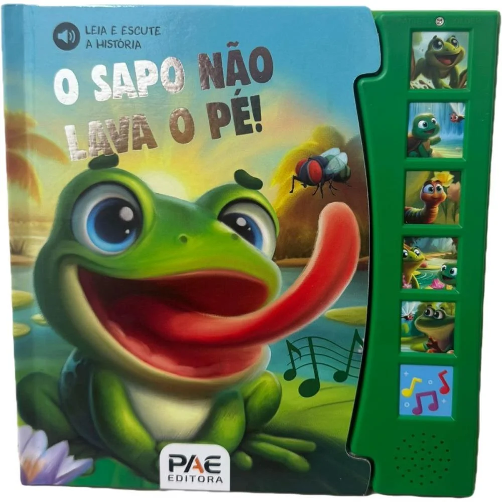 LIVRO SONORO O SAPO NAO LAVA PE 19X19,5 12P PAE EDITORA (UNIDADE)
