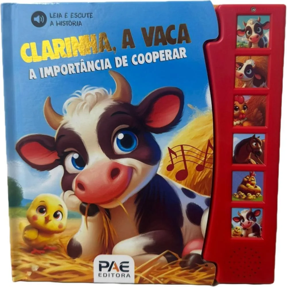LIVRO SONORO CLARINHA, A VACA 19X19,5CM 12P PAE EDITORA (UNIDADE)