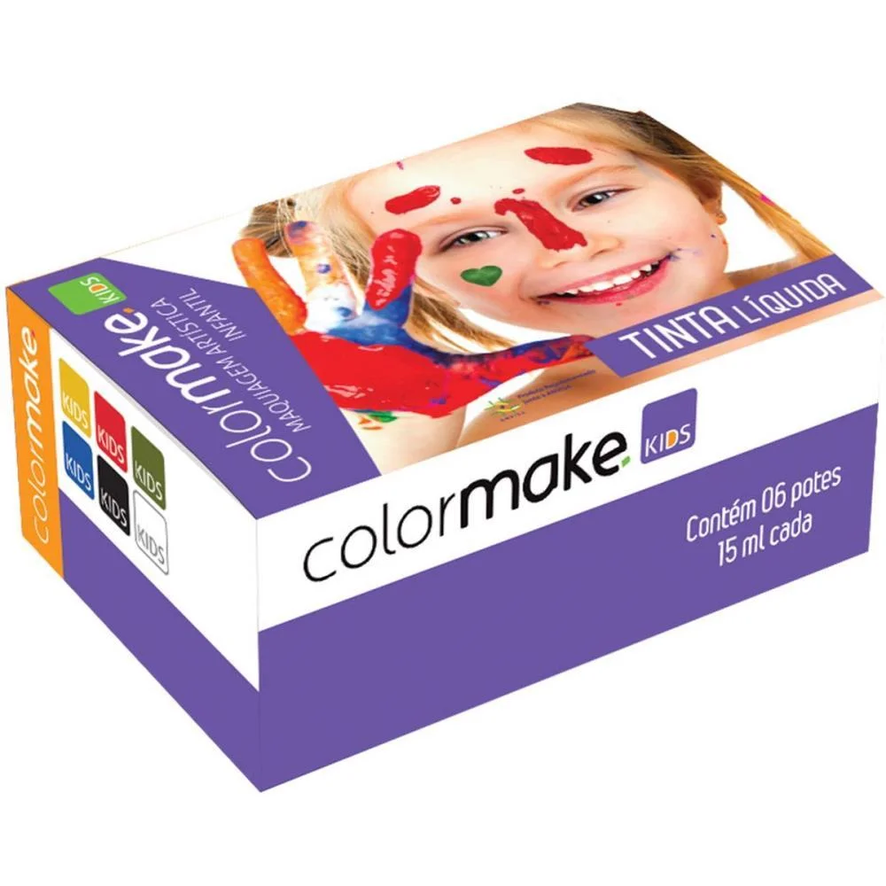 Pintura Facial Liquida Kids 15Ml. 6 Cores (S) Colormake (Cx.c/06)