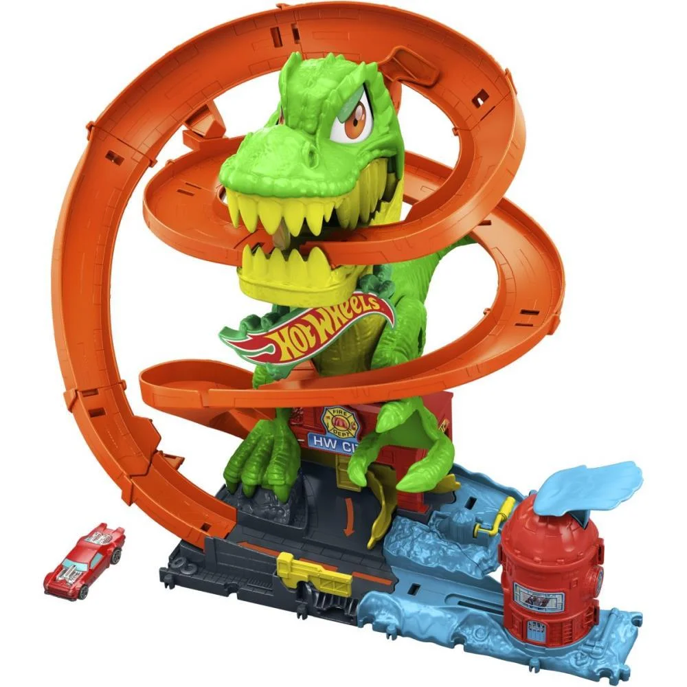 HOT WHEELS PISTA CITY NÊMESIS T-REX+QUARTEL DE BOMBE MATTEL (UNIDADE)